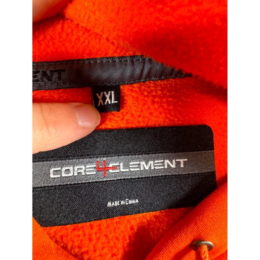 Core 4 Element Hoodie Mens 2XL Neon Orange Fleece Lined Graphic Print Outerwear - Picture 4 of 7